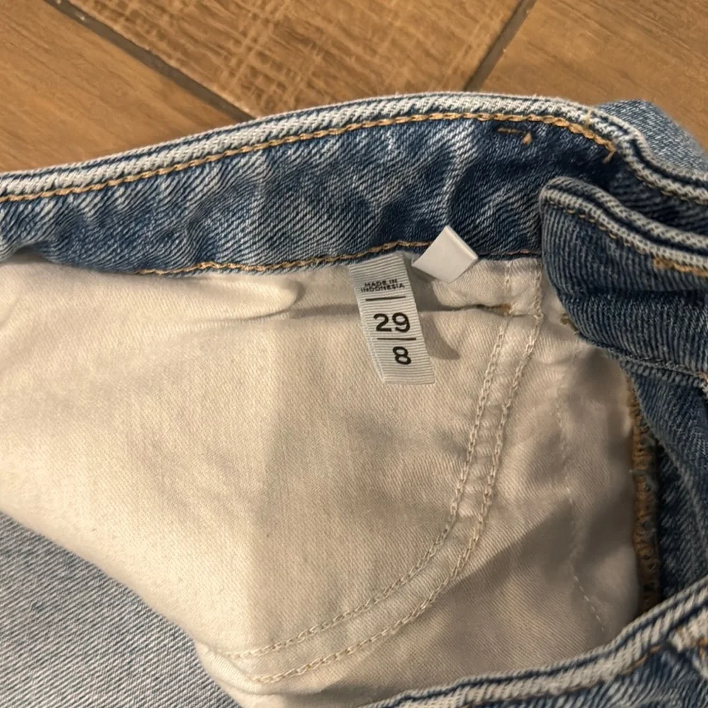 LOFT Blue Straight Leg Jeans with Modern Cropped Length - aka mom jeans - Picture 7 of 7